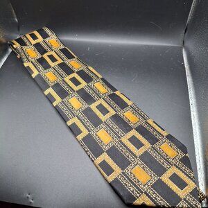Vintage LHomme Baroque Geometric Print Designer Silk Necktie